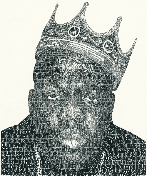 Notorious B.I.G. wearing a crown